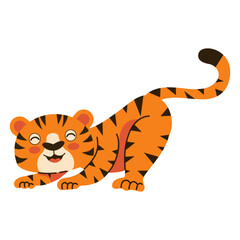Cute Tiger Illustration. International Tiger Day Celebration. Vector Character Design