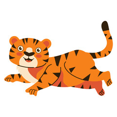 Cute Tiger Illustration. International Tiger Day Celebration. Vector Character Design