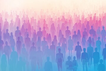 A crowd of people in various shades and shapes, symbolizing diversity and unity