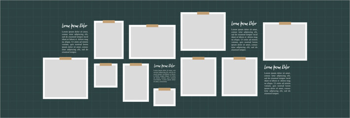 Pictures or photos frame collage layout abstract photo frames and digital photo wall template