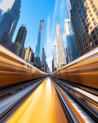 Dynamic City Commuters in Motion During Rush Hour