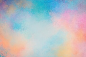 Abstract pastel watercolor background with vibrant colors and grainy texture, empty space in the center for design.