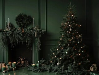 green christmas aesthetic image