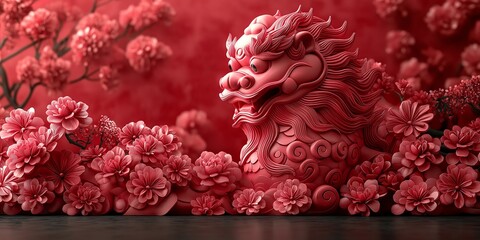 Lunar New Year Chinese dragon banner