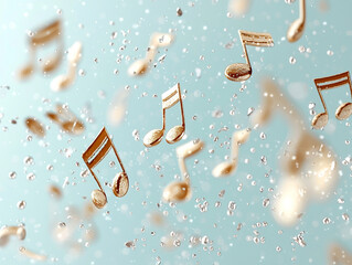 Immerse yourself in the melodic world an abstract music background enhanced with musical notes and fluid motion