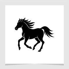 Horse Running Silhouette Illustration Symbol Element Vector