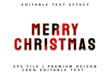 Editable text effect Merry Christmas text style