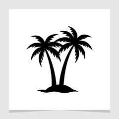 Palm Tree Silhouette Illustration Symbol Element Vector