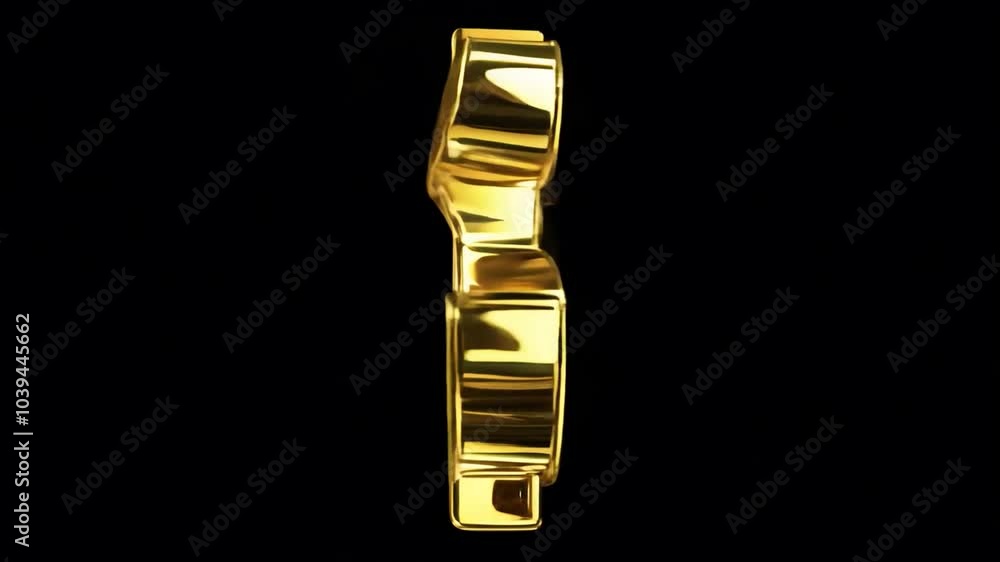 Poster 3d rendering of a golden dollar sign connected by a chain.