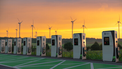 Fast charging station for electric cars.