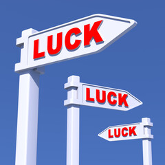 Luck Sign in different directions, Cgi 