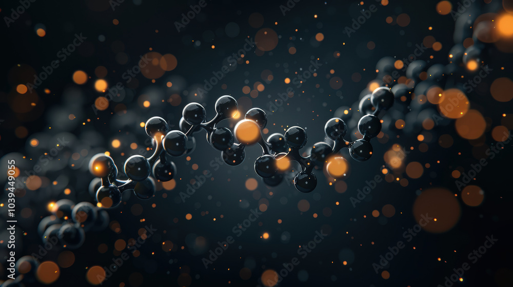 Poster detailed image of dna molecules forming new connections, showcasing intricate structures and vibrant
