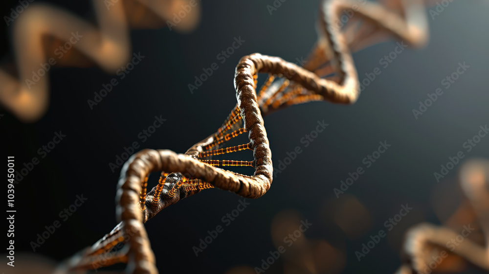 Poster digital representation of dna molecule showcasing its intricate double helix structure, symbolizing 