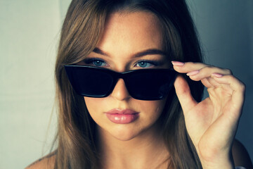 portrait photo of a young european woman with long hair