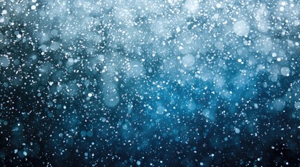 Soft Snowfall Over a Misty Blue Background