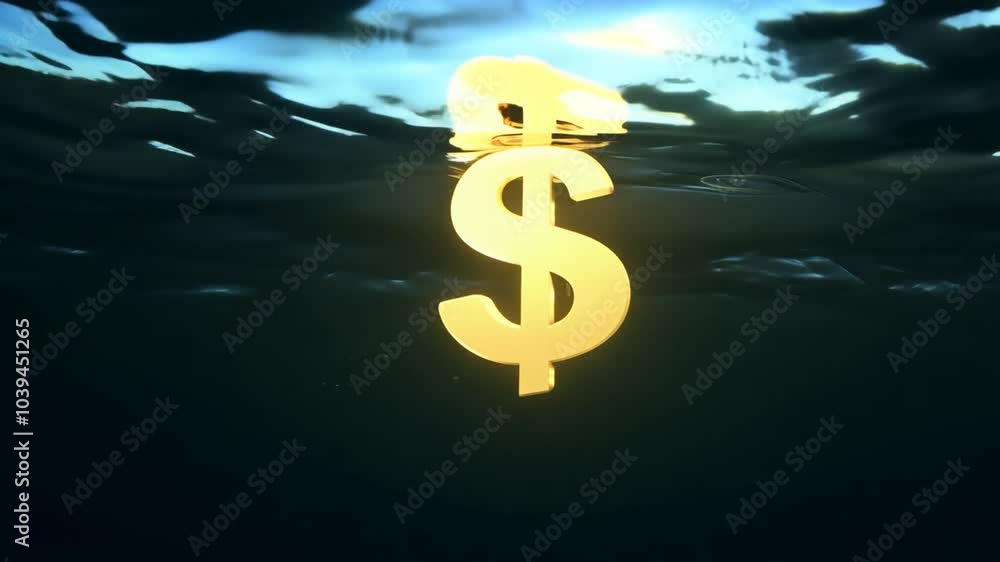 Poster underwater view of rippling water with a hint of light.