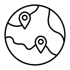 Visit all Continents.line icon