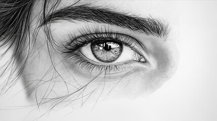 Obraz premium A close up of a woman's eye with long eyelashes