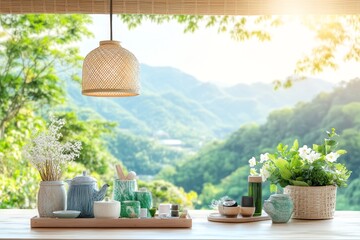 Serenity in a Minimalist Ryokan Room Overlooking Nature's Beauty