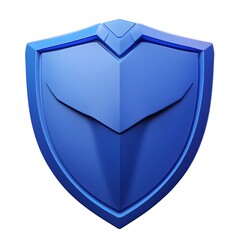 Shield depicting protection. shield 3d icon. Protection, defense and security concept symbol: blue shield on isolated on white background