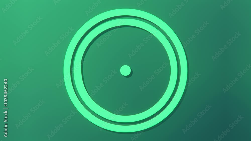 Poster Harmonious interplay of geometric shapes in which circles evolve and undergo an exciting transformation, showing a variety of fascinating patterns and shapes. 3d rendering loop animation. 4K