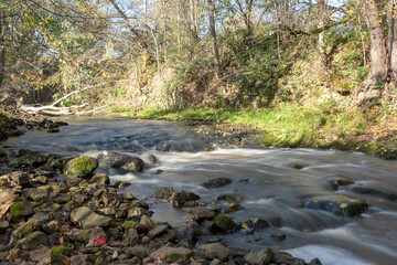 fast river between stones, stream of water passes the stone, ecology in the river, beautiful...