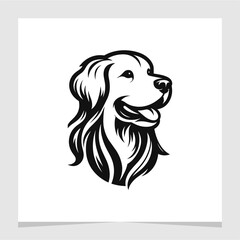 Golden Retriever Minimalist Illustration Logo Element Vector