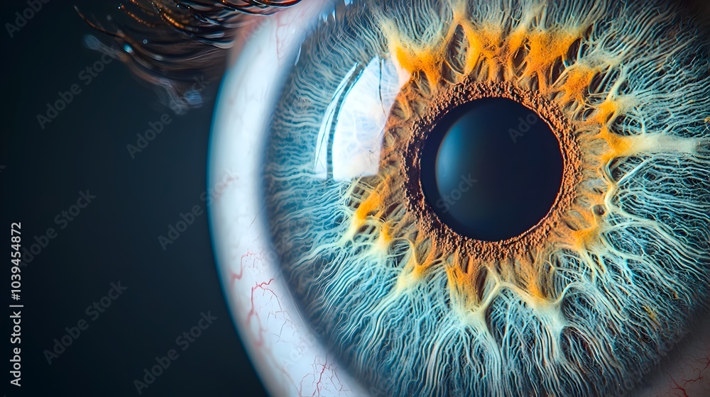 Aufkleber spectrum rays passing through eye on smooth background