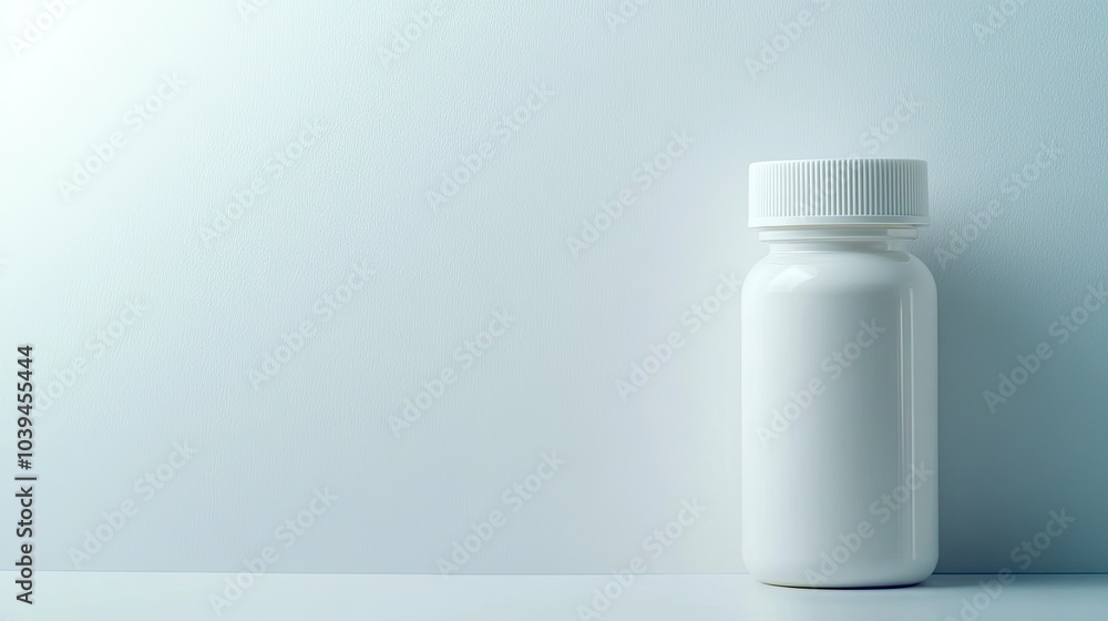 Poster White Bottle on Minimalist Background for Product Display
