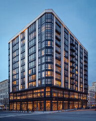 Fototapeta premium Luxury New Construction High-Rise Apartment Brooklyn Williamsburg Greenpoint