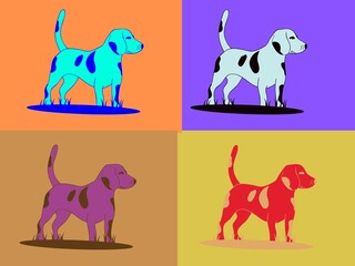 Dog design in four different colors