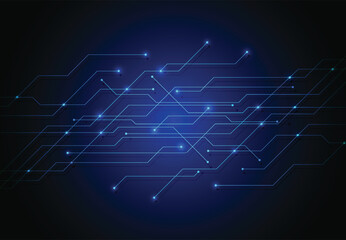 Obraz premium Abstract background with technology circuit board texture. Artificial intelligence electronic board. Communication and engineering concept. Vector illustration