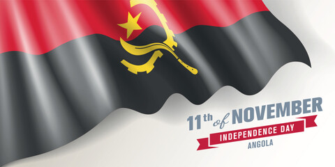 Angola independence day vector banner, greeting card