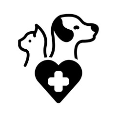 Vector solid black icon for Pet health