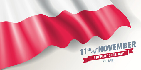 Poland independence day vector banner, greeting card