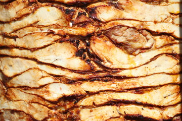close up of chicken doner 