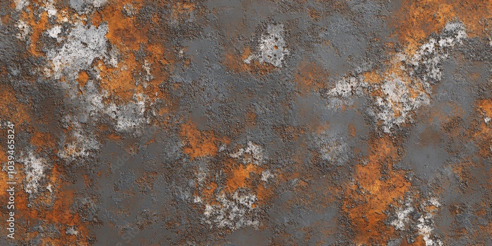 Poster a textured background featuring rust patterns with shades of orange, gray, and white, ideal for arti