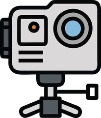 Vector of Action camera - Icon of a small, mountable camera for action footage.