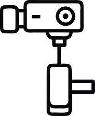 Vector of Action camera - Icon of a small, mountable camera for action footage.