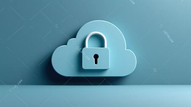 padlock symbol integrated with stylized cloud represents security and data protection in digital realm. This conveys sense of safety and reliability in cloud storage solutions
