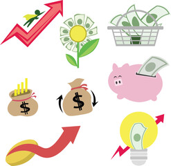 energy saving money. set element money