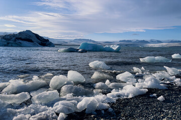 Glacial Iceberg in Jökulsárlón Glacier Lagoon