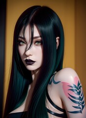 portrait of a woman with hair