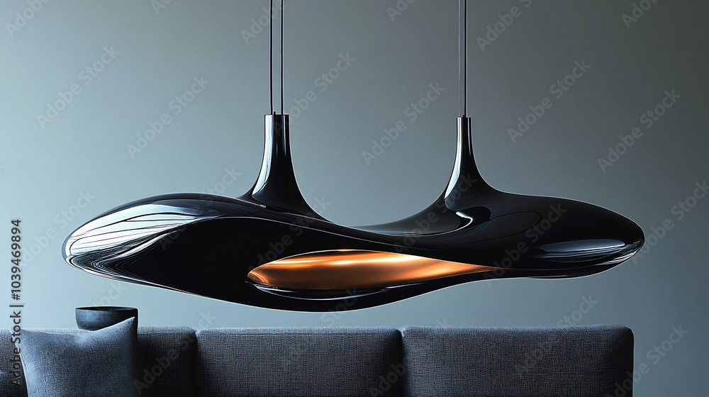 Poster sleek modern pendant with a smooth polished surface isolated on a minimalist backdrop blending conte