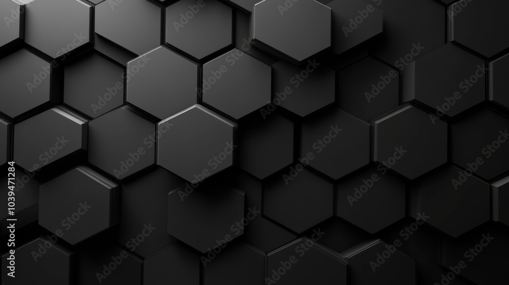 Poster a stylish website background with a dark, honeycomb pattern. the design is three-dimensional.