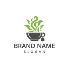 Tea logo design template, restaurant and cafe symbol