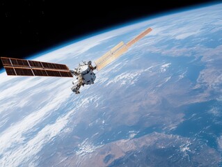 Obraz premium Robotic Servicing of a Satellite in Space