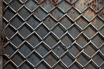 Fototapeta premium Chainlink Fence. Isolated Metal Cage with Textured Wire Links. Seamless Pattern for Sports Backgrounds