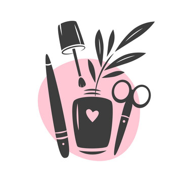recommend clip art: Nail studio logo. Nail polish. Minimalistic vector illustration for beauty salon