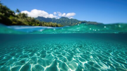 Fototapeta premium Stunning tropical beach with crystal clear turquoise waters